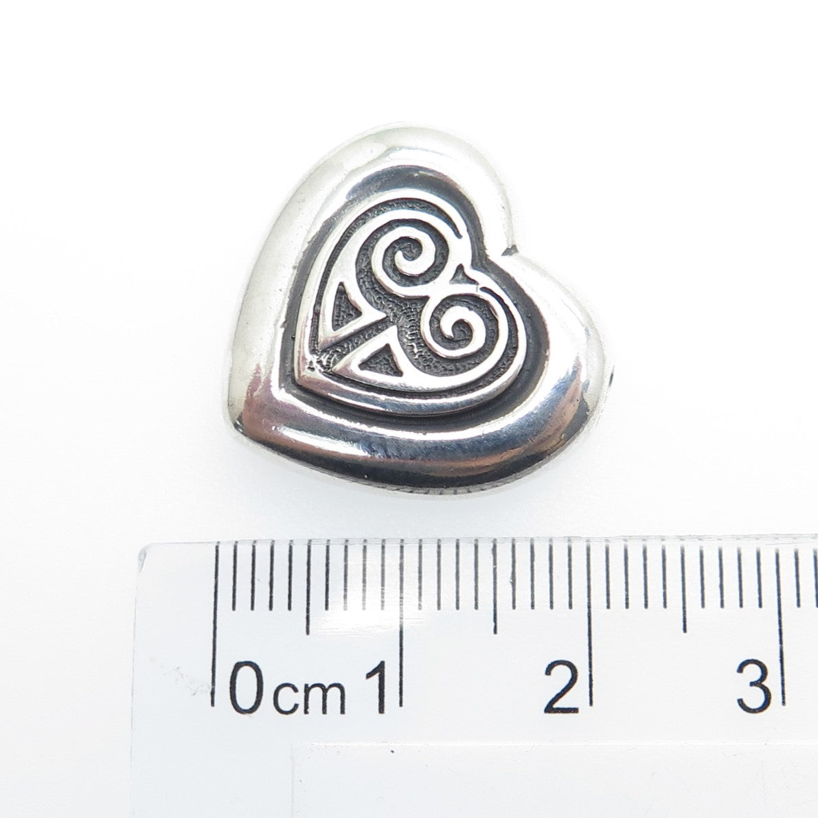 925 Sterling Silver Vintage Dublin Celtic Heart Slide Pendant