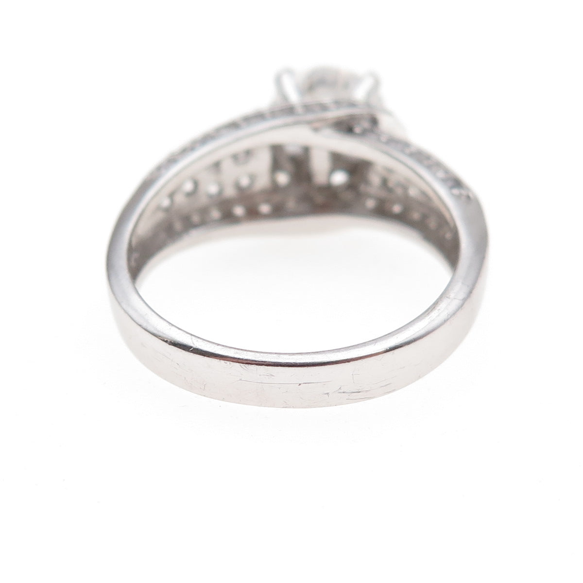 Seta 925 Sterling Silver Round-Cut C Z Engagement Ring Size 9.25