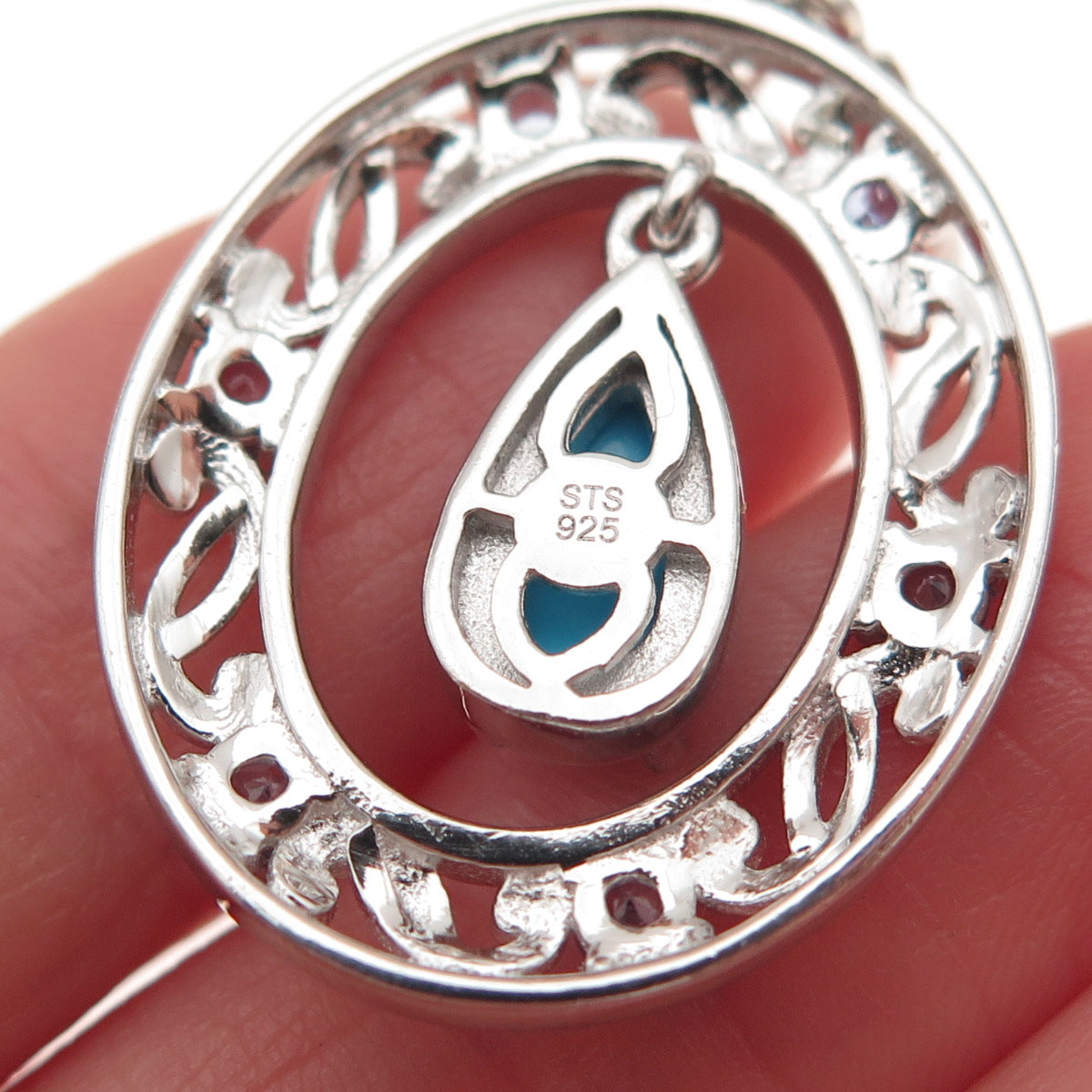 Chuck Clemency 925 Sterling Silver Real Turquoise & Tanzanite Dangle Earrings