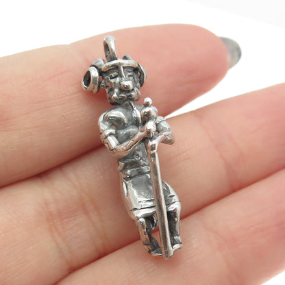 925 Sterling Silver Antique Art Deco Tribal Chief Charm Pendant