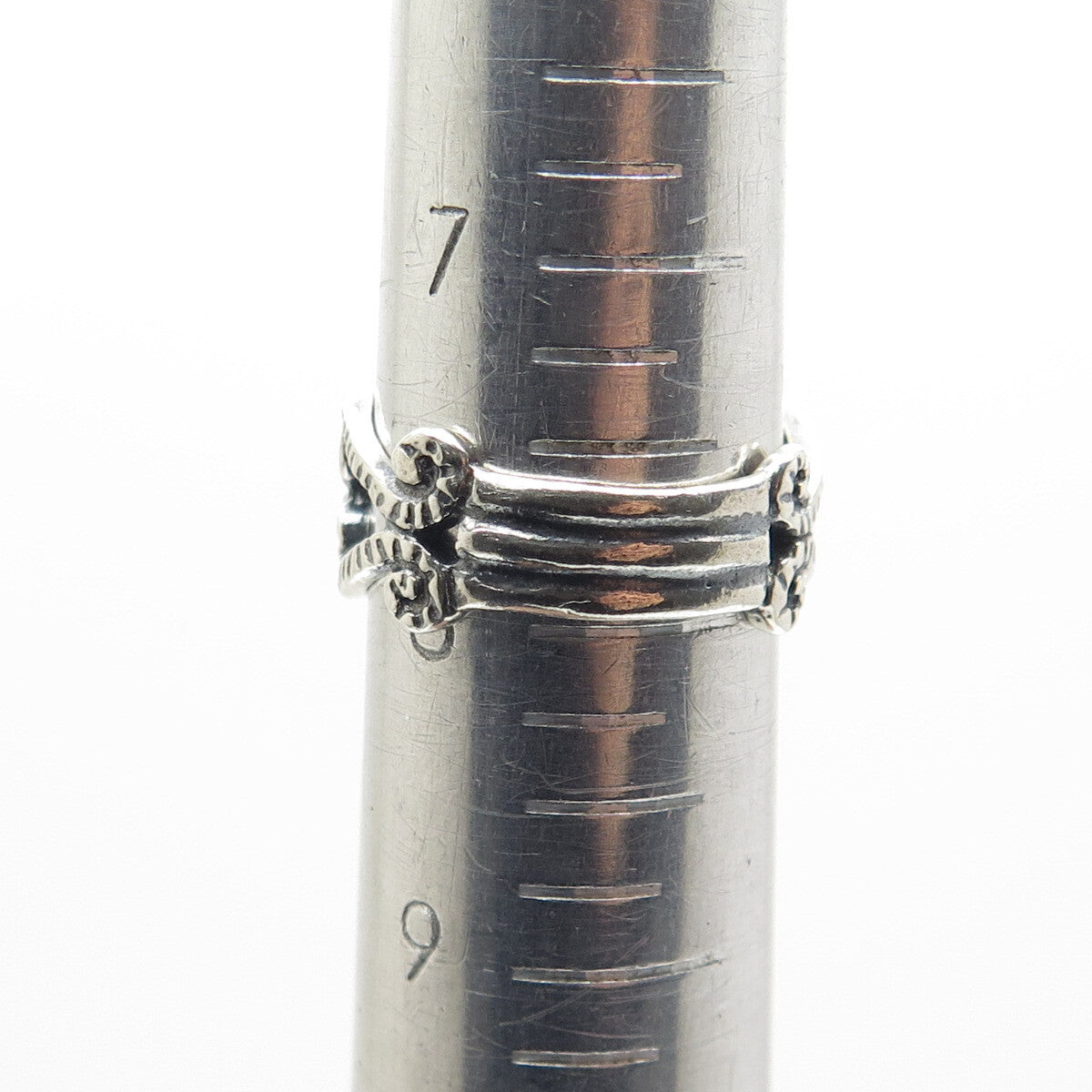 DIDAE 925 Sterling Silver Vintage Israel Real Pearl Oxidized Ring Size 8