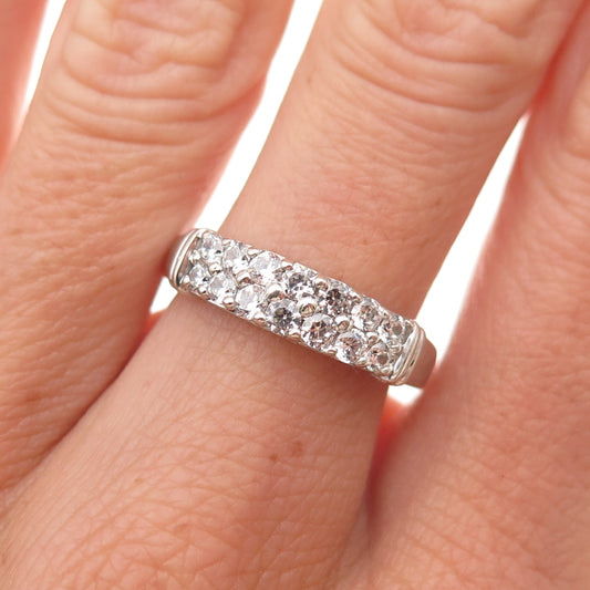 925 Sterling Silver Round-Cut C Z Ring Size 7
