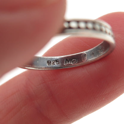 Charles Winston 925 Sterling Silver Vintage Dotted Oxidized Band Ring Size 5