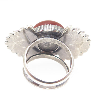 JAY KING DESERT ROSE 925 Sterling Silver Vintage Real Carnelian Ring Size 5.25