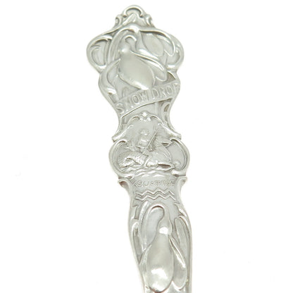 WALLACE 925 Sterling Silver Antique Art Deco January Aquarius Dessert Spoon