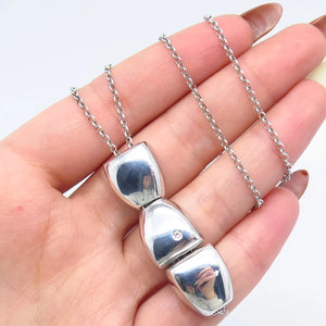 925 Sterling Silver Vintage C Z Rolo Chain Necklace 16"