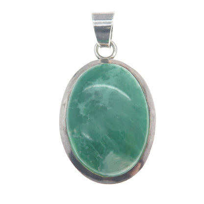 925 Sterling Silver Vintage Real Cabochon Royston Turquoise Charm Pendant