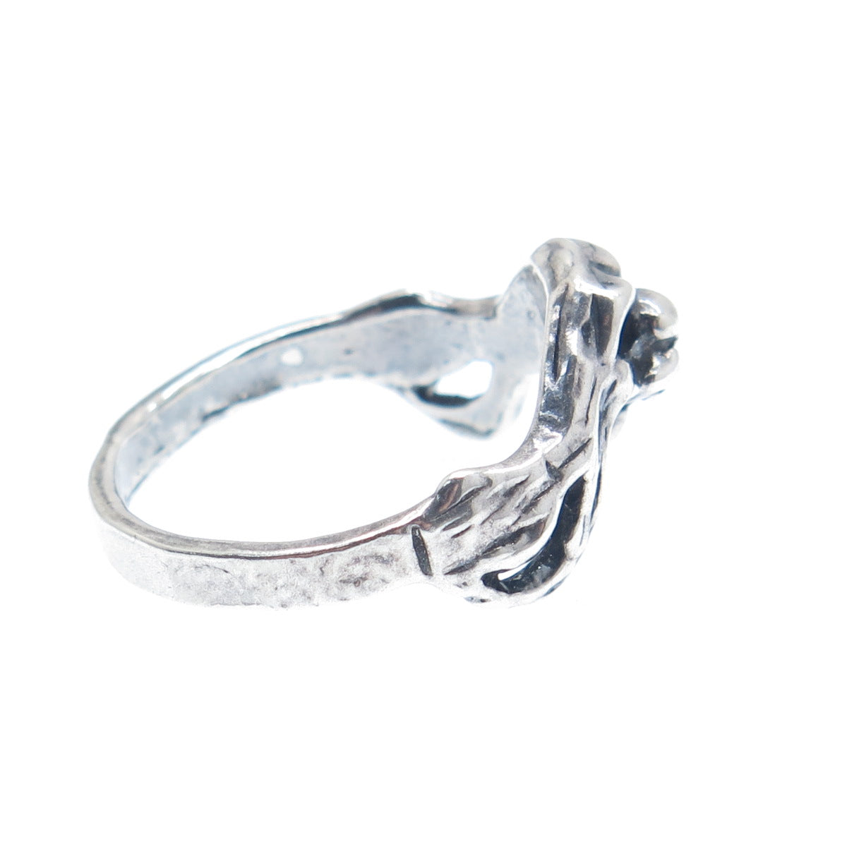 925 Sterling Silver Vintage Dog Oxidized Ring Size 7