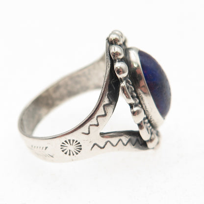 MAISELS INDIAN Old Pawn Sterling Silver Vintage Dragon Breath Opal Ring Size 6