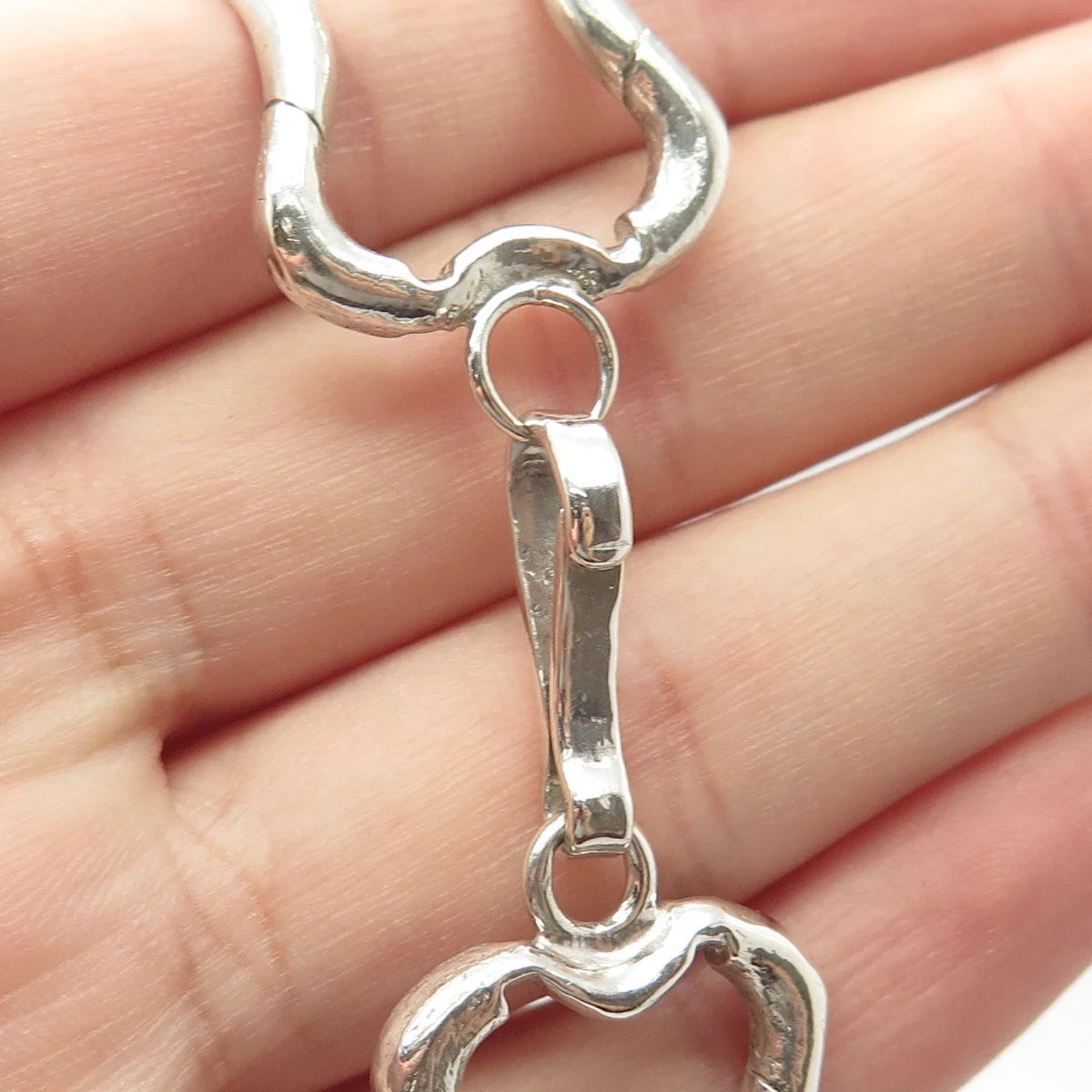 925 Sterling Silver Vintage Modernist Bracelet 8"