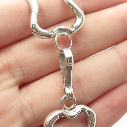 925 Sterling Silver Vintage Modernist Bracelet 8"