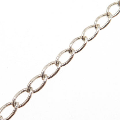 925 Sterling Silver Vintage Curb Link Bracelet 6.75"