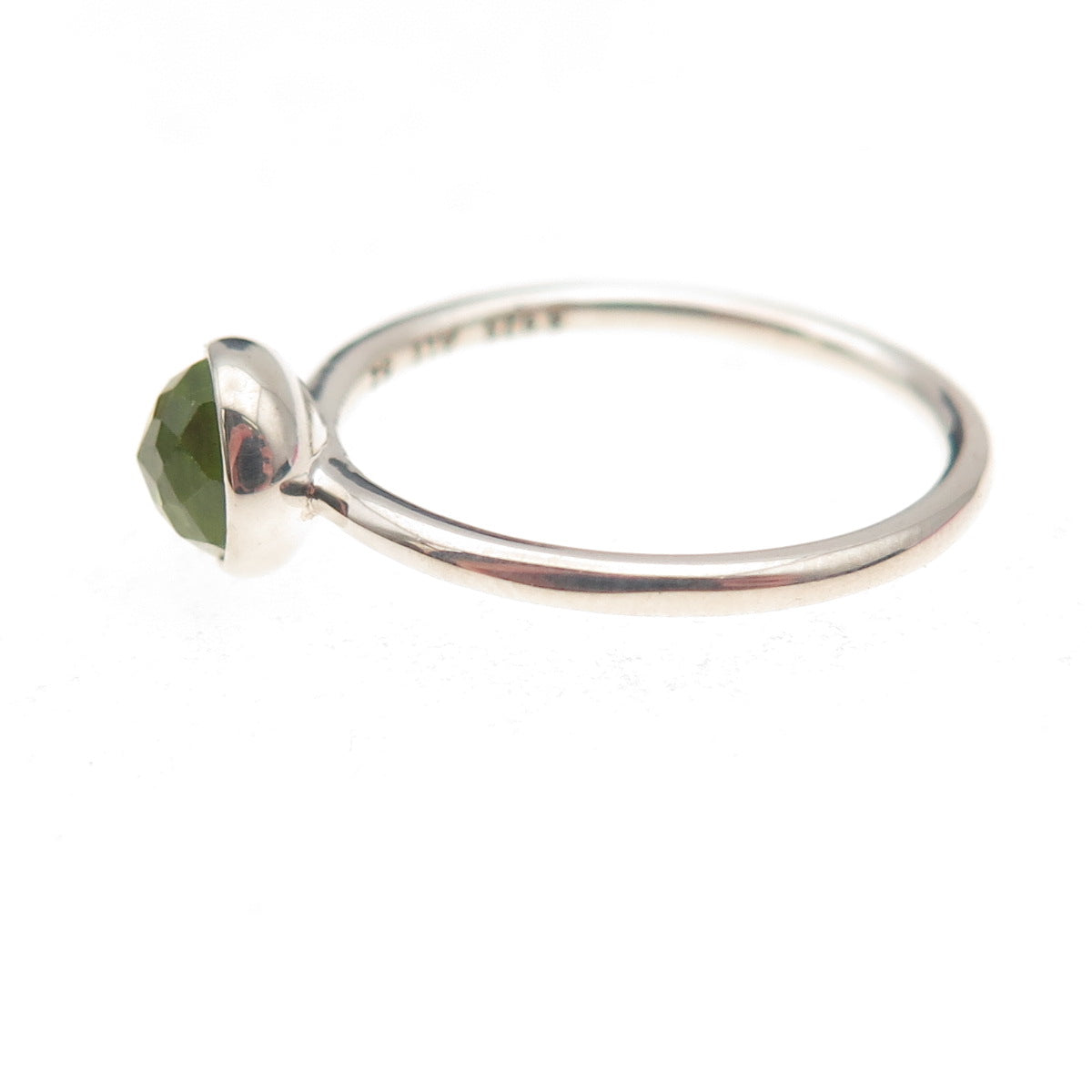 Pandora 925 Sterling Silver Real Peridot August Birthday Blooms Ring Size 6