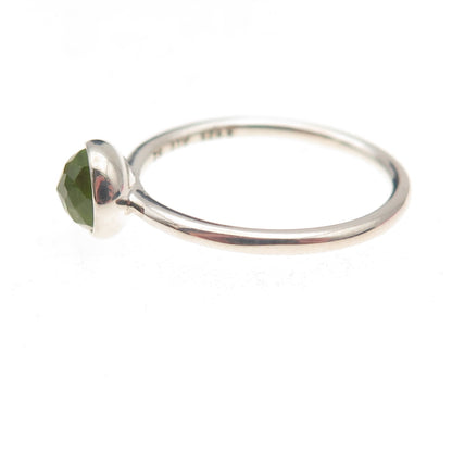 Pandora 925 Sterling Silver Real Peridot August Birthday Blooms Ring Size 6