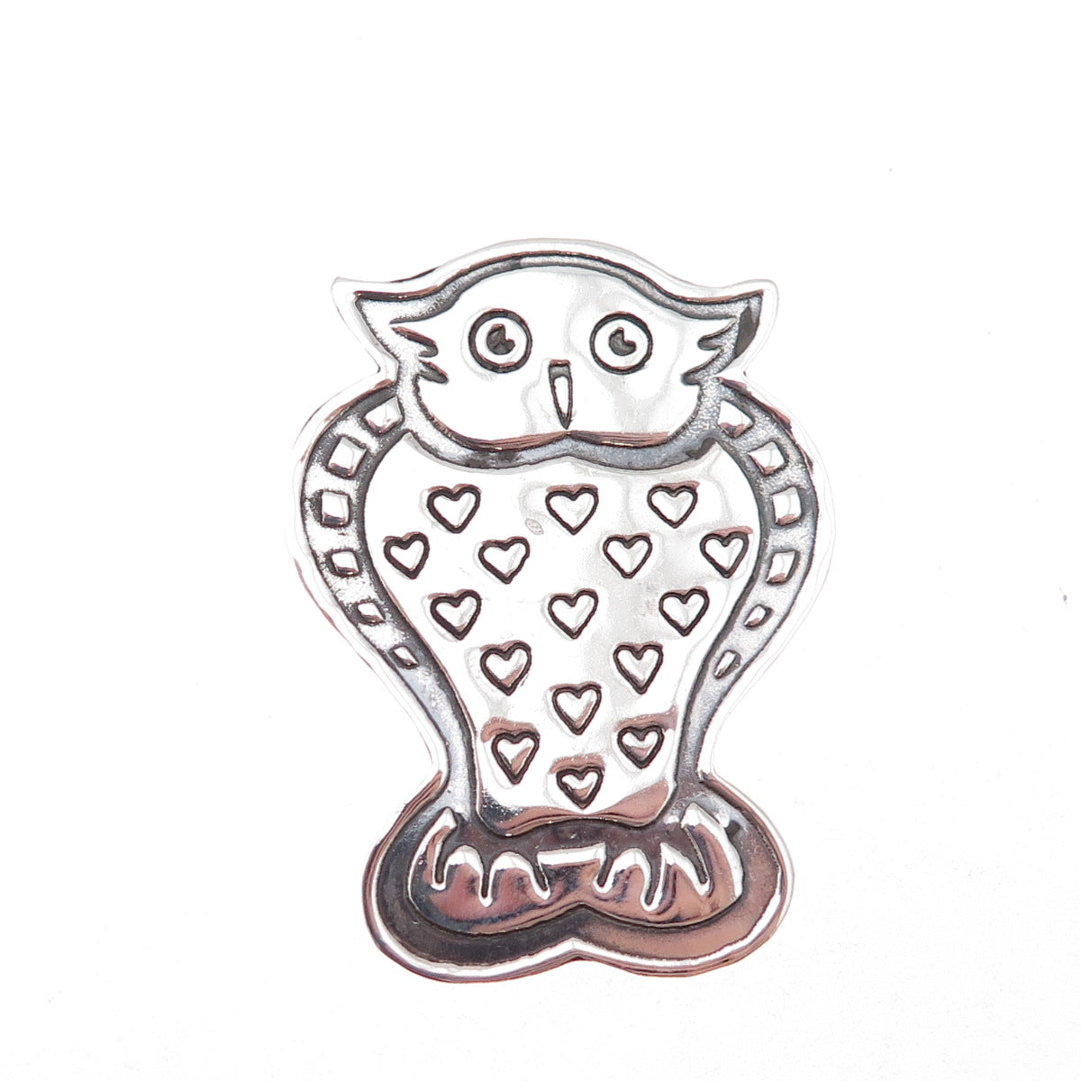 EFS Save the Children 925 Sterling Silver Vintage Wise Owl Oxidized Pin Brooch