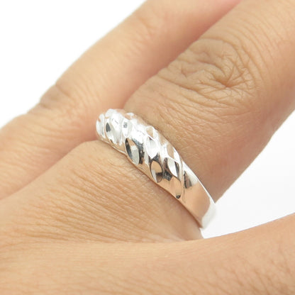 925 Sterling Silver Vintage Twisted Dome Ring Size 6.75