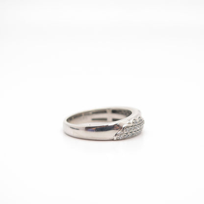 925 Sterling Silver Pave C Z Ring Size 7