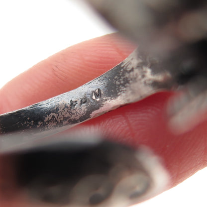 925 Sterling Silver Vintage Aries Zodiac Sign Oxidized Adjustable Ring Size 6