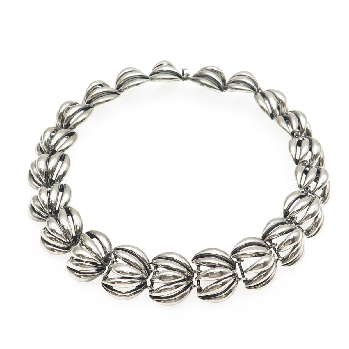 Shirley Henry Sterling Silver Vintage Modernist Heavy 103.8g Chain Necklace 16"