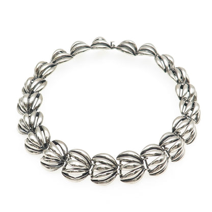 Shirley Henry Sterling Silver Vintage Modernist Heavy 103.8g Chain Necklace 16"