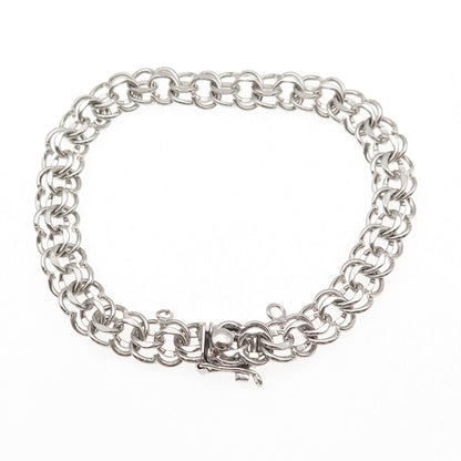 American 925 Sterling Silver Vintage Bismark Link Bracelet 7.25"