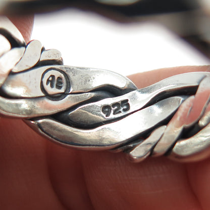 ART'S ELEGANCE 925 Sterling Silver Vintage Woven Oxidized Band Ring Size 12.75