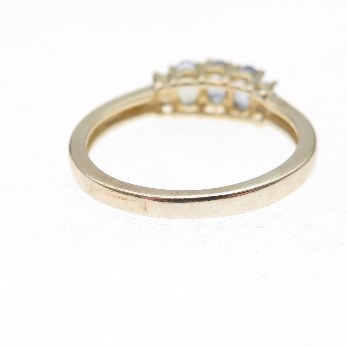 Chuck Clemency 925 Sterling Silver Gold Plated Real Tanzanite Ring Size 8.25