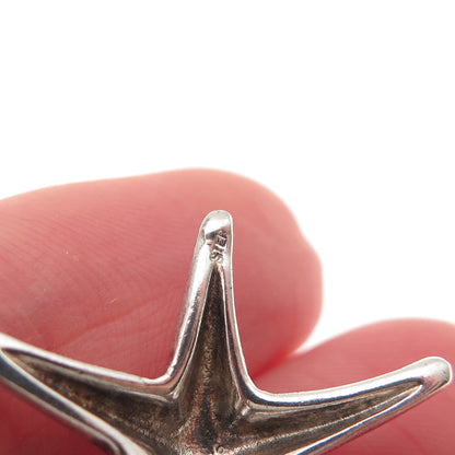 925 Sterling Silver Vintage Starfish Modernist Slide Charm Pendant