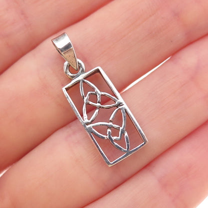 925 Sterling Silver Vintage Celtic Trinity Oxidized Charm Pendant