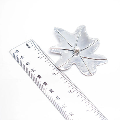 925 Sterling Silver Vintage Abstract Leaf Floral Slide Pendant