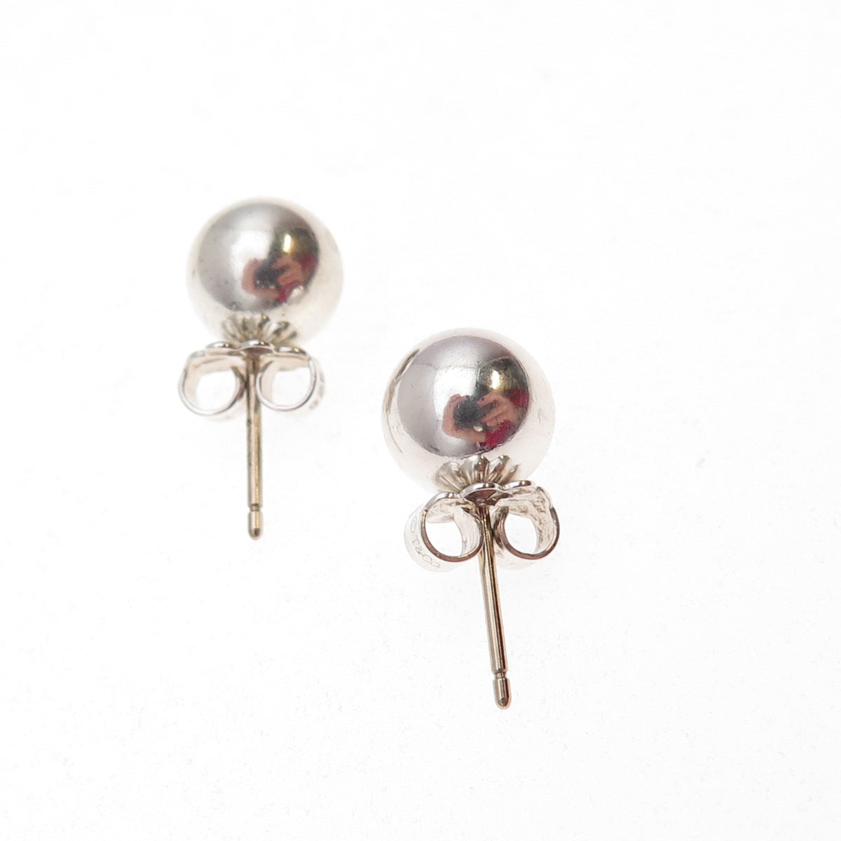 Tiffany & Co. 925 Sterling Silver Vintage HardWear 8mm Ball Stud Earrings