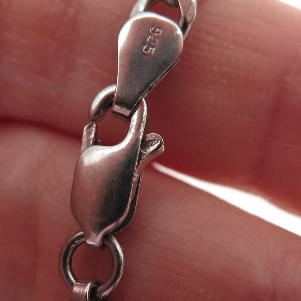 925 Sterling Silver Vintage Italy Curb Chain Necklace 20"