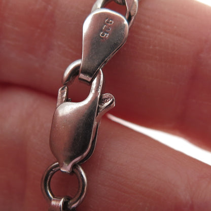 925 Sterling Silver Vintage Italy Curb Chain Necklace 20"