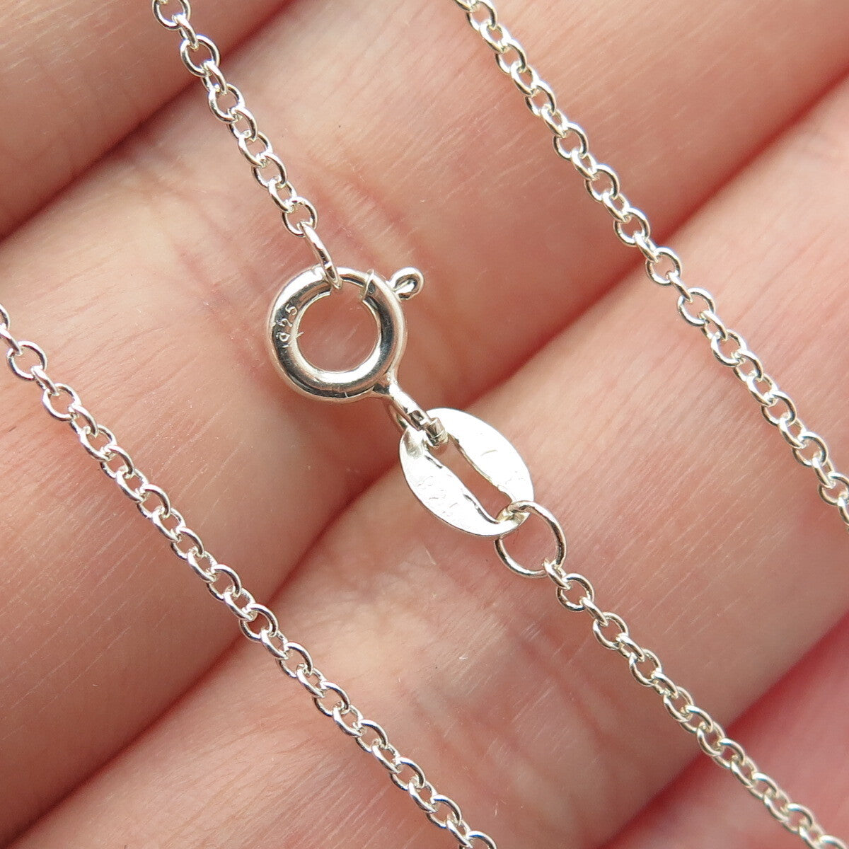 925 Sterling Silver Italy Cable Chain Necklace 18"