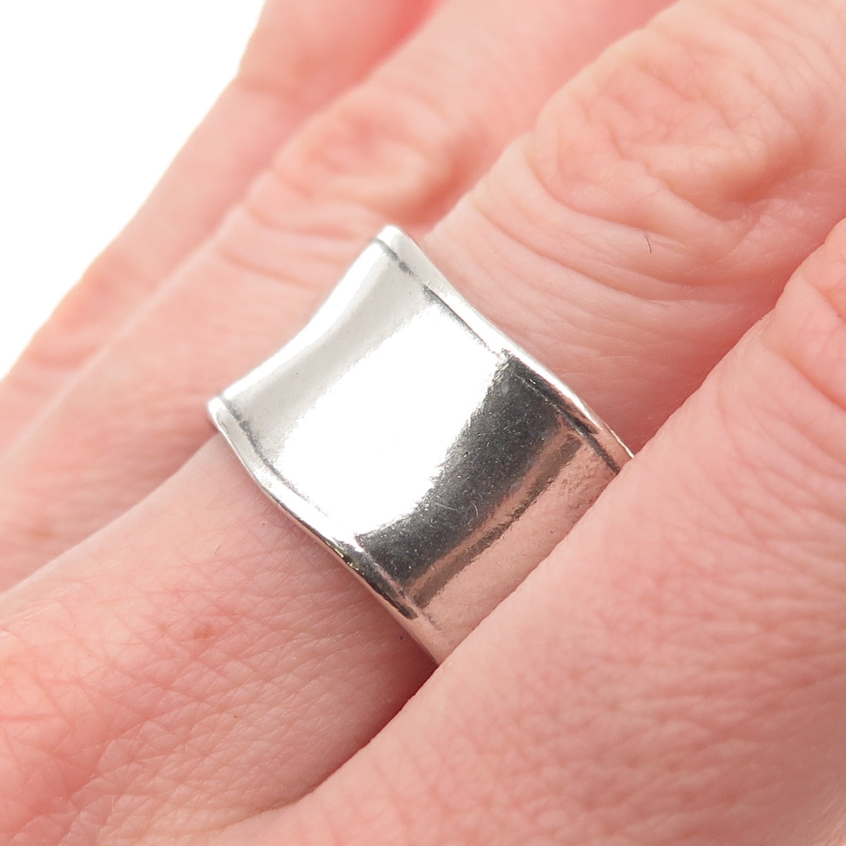 Silpada 925 Sterling Silver Vintage Modernist Oxidized Band Ring Size 11.25