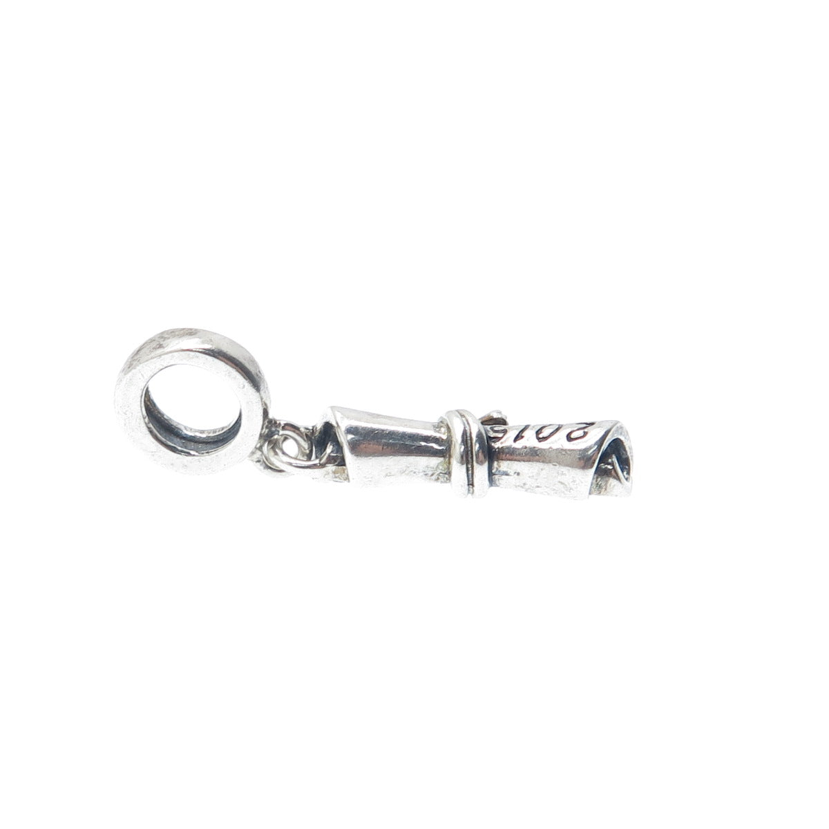 CHAMILIA 925 Sterling Silver 2015 Graduation Diploma Scroll Dangle Charm