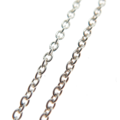 925 Sterling Silver Italy Modernist Floral Leaf Cable Chain Necklace 18"