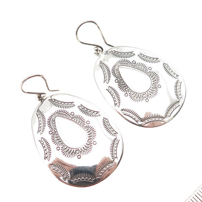 FD Felicia Design 925 Sterling Silver Vintage Oxidized Southwest Dangle Earrings