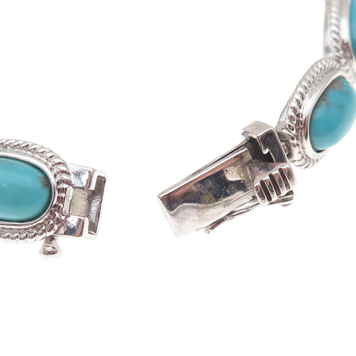Jewelry Concepts 925 Sterling Silver Real Turquoise Bracelet 8"