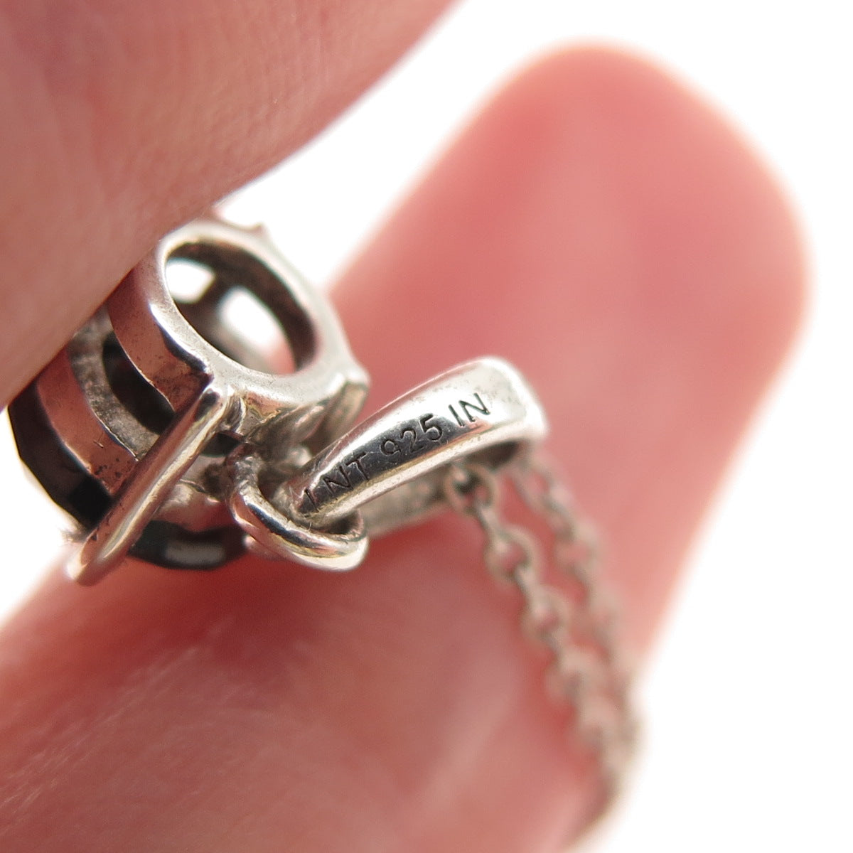 925 Sterling Silver Real Round-Cut Black Diamond Mini Charm Pendant