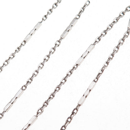 925 Sterling Silver Antique Art Deco Bar Cable Chain Necklace 14" (broken link)