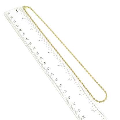 P. LUX 925 Sterling Silver Gold Plated Italy Twisted Rope Chain Necklace 16"