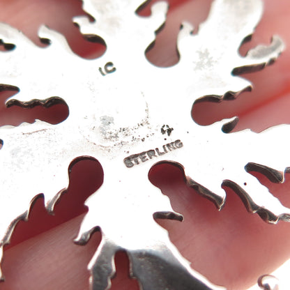 IC James Craig 925 Sterling Silver Vintage Modernist Floral Charm Pendant