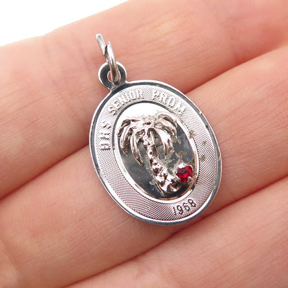 Town & Country Sterling Silver Vintage 1968 Rhinestone BHS Senior Prom Pendant