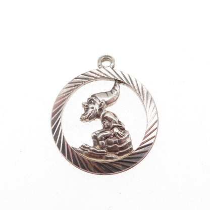 Georg Jensen 925 Sterling Silver Vintage Gnome Oxidized Mini Charm Pendant