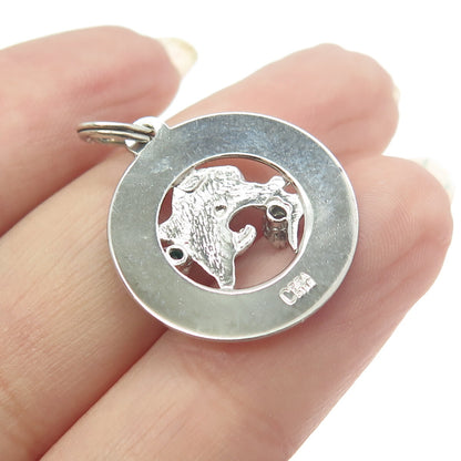 CREA Sterling Silver Antique Art Deco Rhinestone Treasure Cay Bahamas Pendant