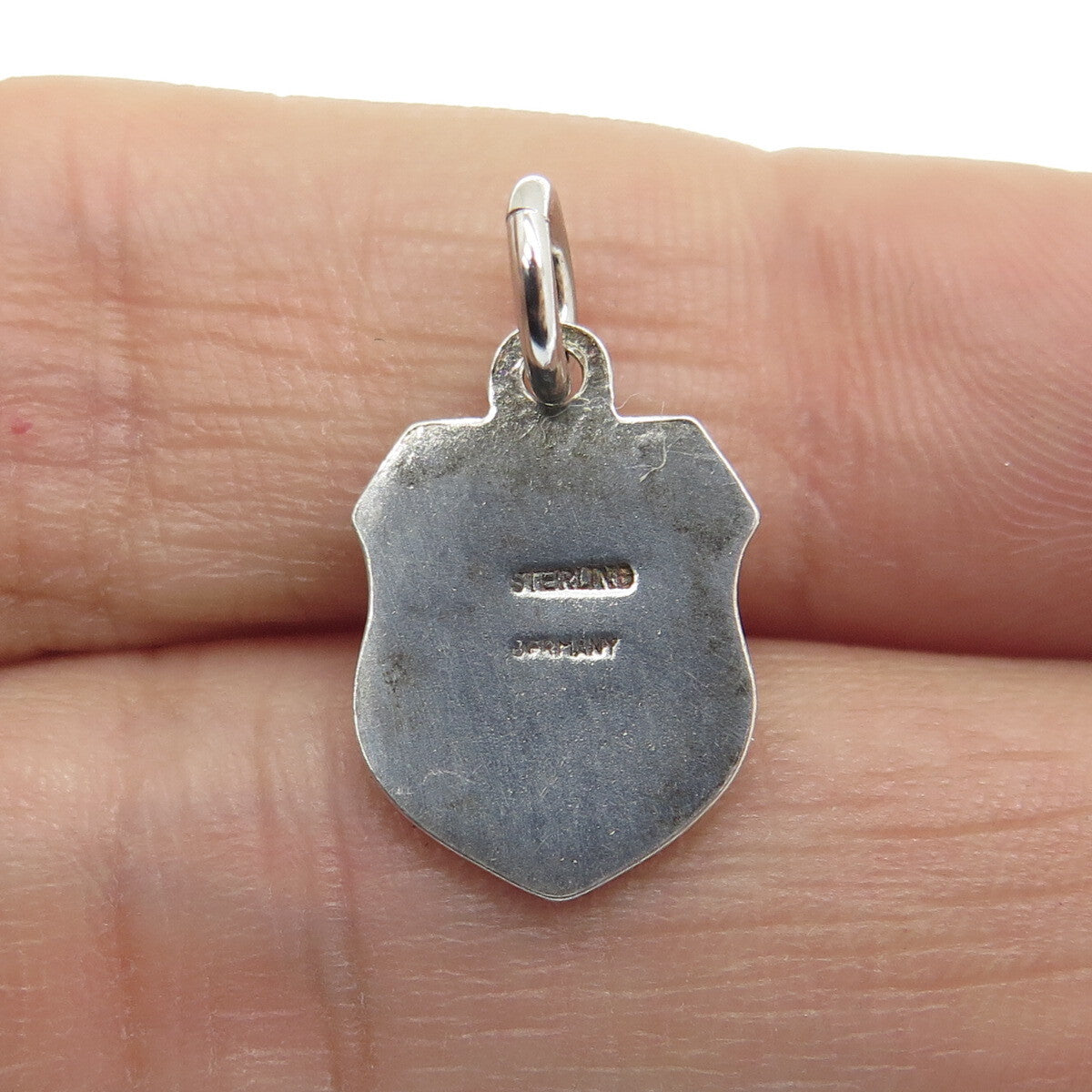 925 Sterling Silver Vintage Germany Enamel "Stowe" Coat of Arms Charm Pendant
