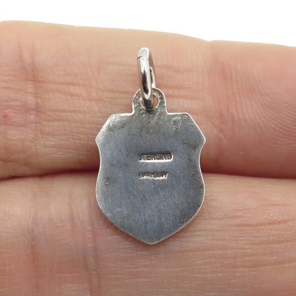 925 Sterling Silver Vintage Germany Enamel "Stowe" Coat of Arms Charm Pendant