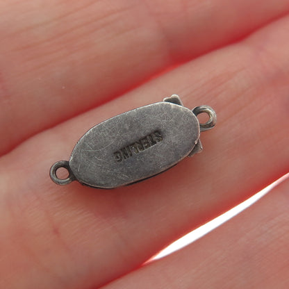 925 Sterling Silver Antique Art Deco Rhinestone Bracelet / Necklace Lock Clasp