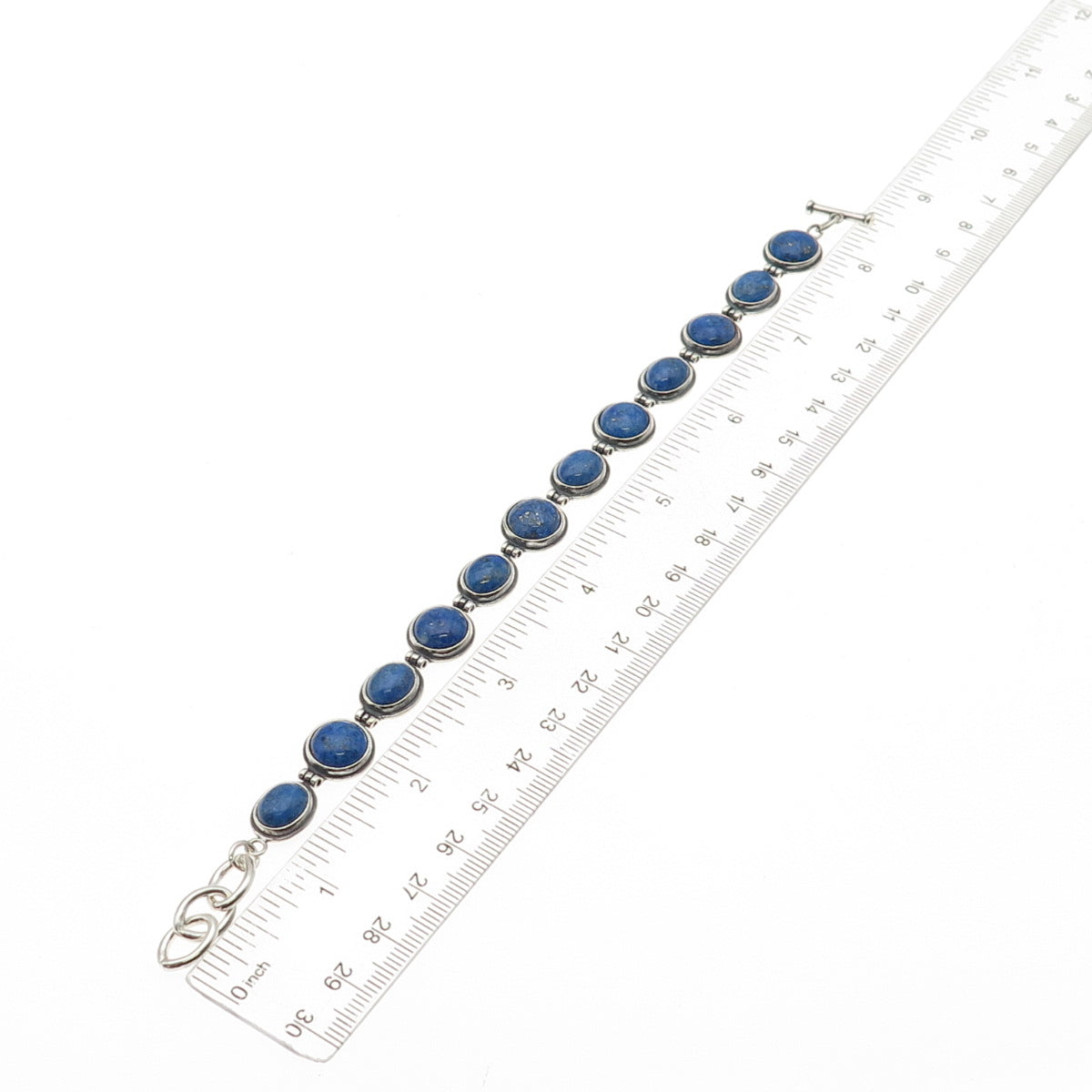 CAROLYN POLLACK 925 Sterling Silver Vintage Real Lapis Bracelet 8"